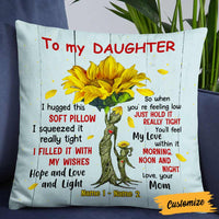 Personalized Sunflower Mom Grandma To Son Grandson Daughter Granddaughter Hug This Pillow JR108 95O57 thumb 1