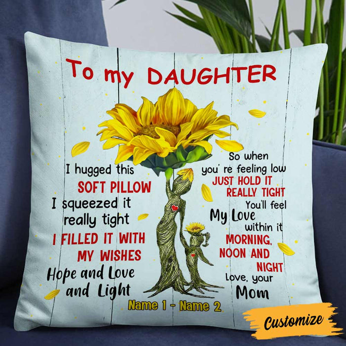 Personalized Sunflower Mom Grandma To Son Grandson Daughter Granddaughter Hug This Pillow JR108 95O57 1