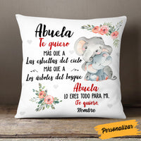 Personalized Elephant Mom Grandma Spanish Mamá Abuela Pillow AP264 95O58 (Insert Included) thumb 1