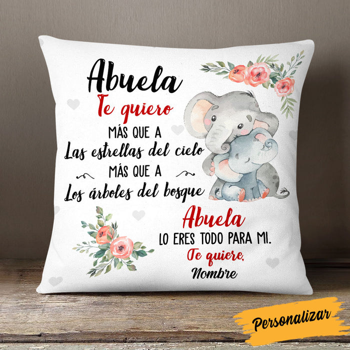 Personalized Elephant Mom Grandma Spanish Mamá Abuela Pillow AP264 95O58 (Insert Included) 1