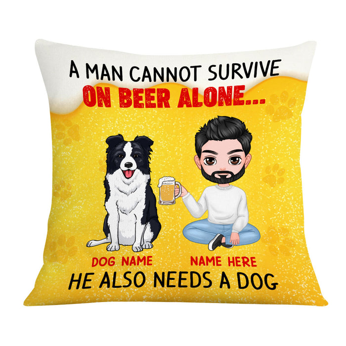 Personalized Dog Dad Beer Pillow JR113 24O36 1