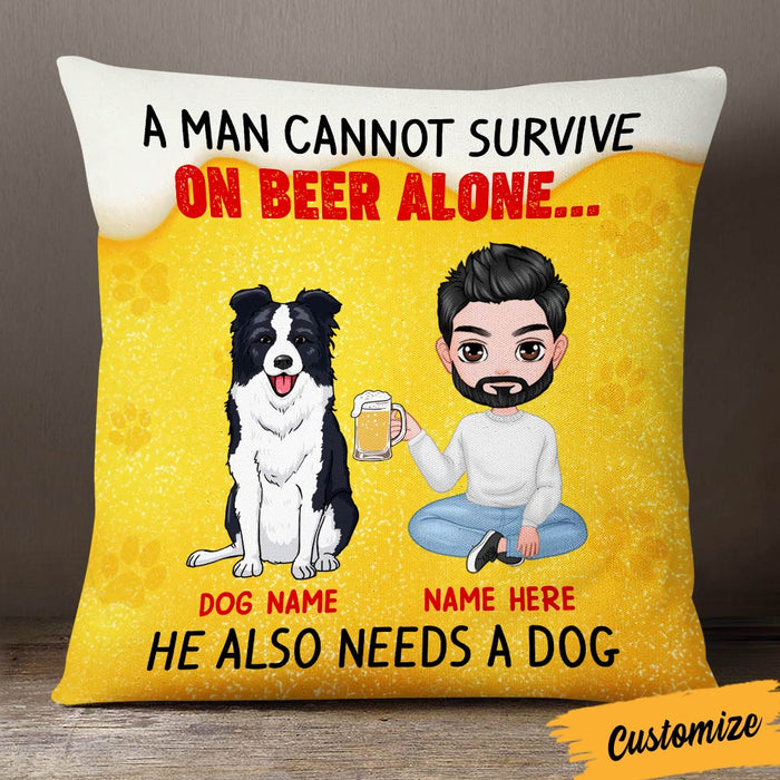 Personalized Dog Dad Beer Pillow JR113 24O36 1