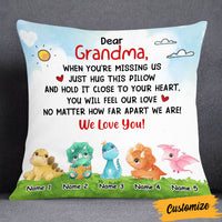 Personalized Mom Grandma Dinosaur Pillow JR102 30O53 thumb 1