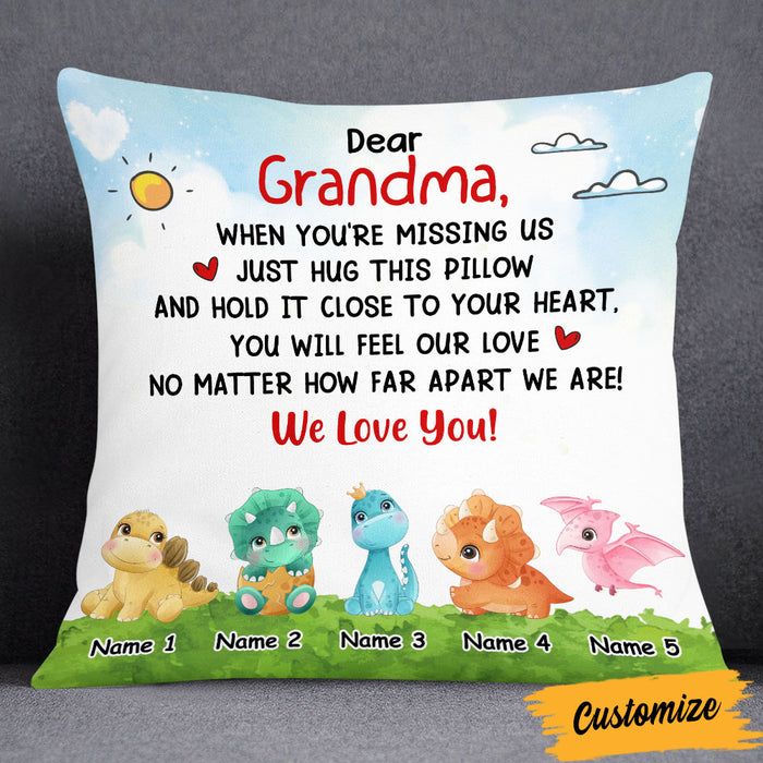 Personalized Mom Grandma Dinosaur Pillow JR102 30O53 1