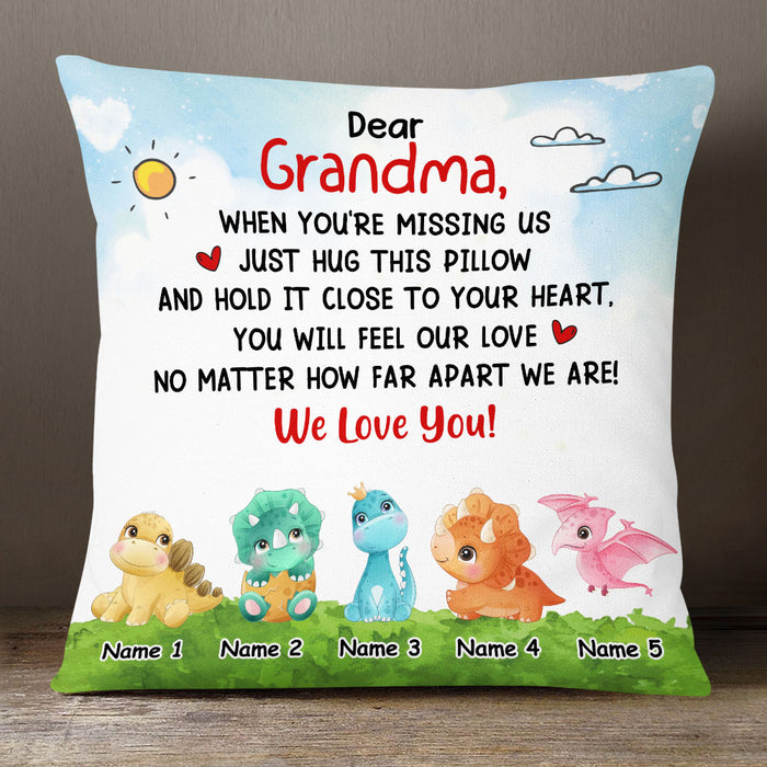 Personalized Mom Grandma Dinosaur Pillow JR102 30O53 1