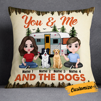 Personalized Couple Camping With Dog Pillow JR103 24O24 thumb 1