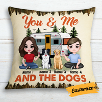 Personalized Couple Camping With Dog Pillow JR103 24O24 thumb 1
