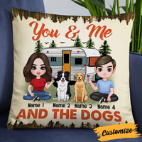 Personalized Couple Camping With Dog Pillow JR103 24O24 thumb 1