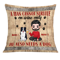 Personalized Dog Dad Wine Pillow JR102 24O24 thumb 1