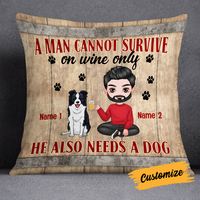 Personalized Dog Dad Wine Pillow JR102 24O24 thumb 1