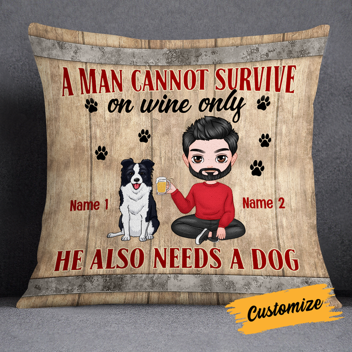 Personalized Dog Dad Wine Pillow JR102 24O24 1