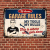 Personalized Grandpa Garage Tool Rules Metal Sign JR101 81O58 1