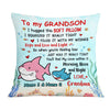 Personalized Shark Grandson Hug This Pillow JR104 95O36 1