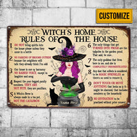 Personalized Witch House Rules Metal Sign JR102 81O34 thumb 1
