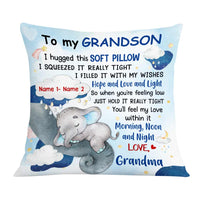 Personalized Elephant Grandma To Grandson Hug This Pillow JR105 95O57 thumb 1