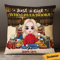 Personalized Just A Girl Who Loves Books Pillow JR113 23O36 thumb 1