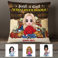 Personalized Just A Girl Who Loves Books Pillow JR113 23O36 thumb 1