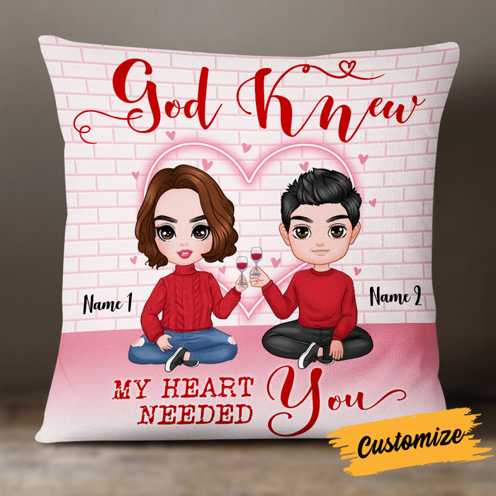 Personalized Couple Icon Valentine Pillow JR104 23O24 1