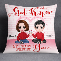 Personalized Couple Icon Valentine Pillow JR104 23O24 thumb 1