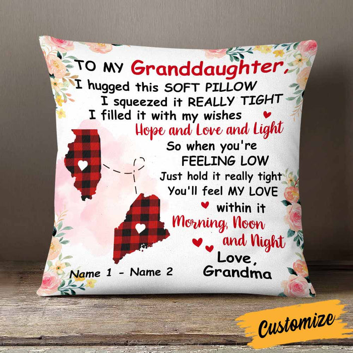 Personalized Long Distance Mom Grandma Daughter Granddaughter Pillow JR106 26O58 1