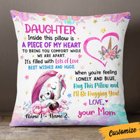 Personalized Unicorn Mom Grandma To Daughter Granddaughter Son Grandson Pillow JR102 95O36 thumb 1