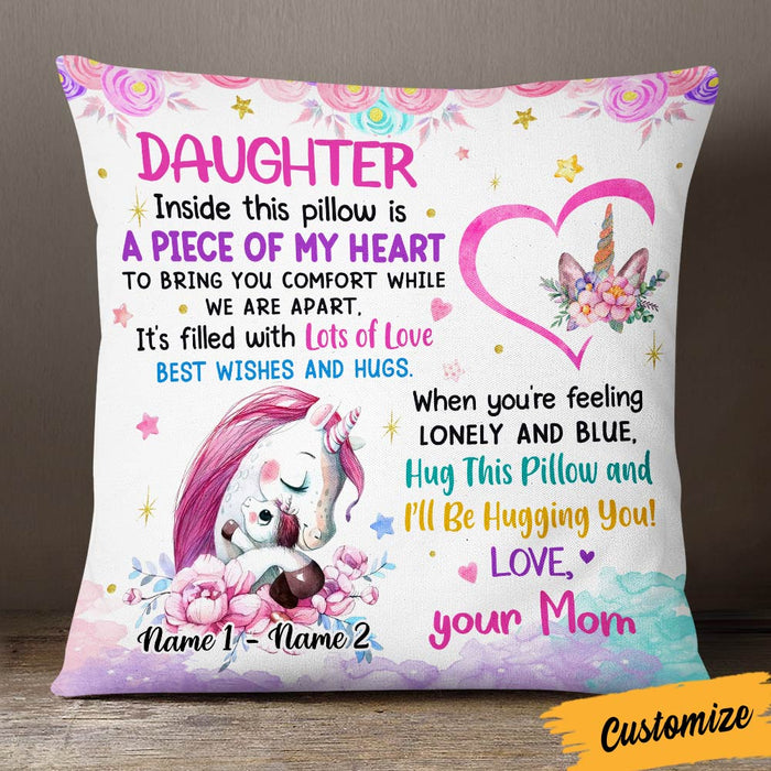 Personalized Unicorn Mom Grandma To Daughter Granddaughter Son Grandson Pillow JR102 95O36 1