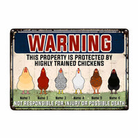 Personalized Chicken Property Protected Metal Sign JR101 26O58 thumb 1