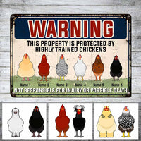 Personalized Chicken Property Protected Metal Sign JR101 26O58 thumb 1