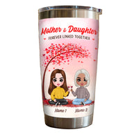 Personalized Family Icon Mother Daughter Forever Linked Together Steel Tumbler DB274 85O25 thumb 1
