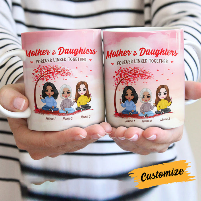 Personalized Family Icon Mother Daughter Forever Linked Together Mug DB274 85O25 1