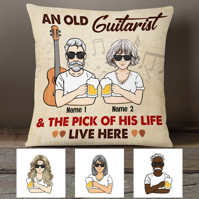 Personalized Guitar Couple Guitarist And The Pick Of His Life Pillow JR111 85O53 1