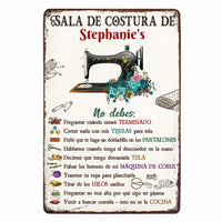 Personalized Sewing Room Rules Spanish Costura Metal Sign JR111 81O47 thumb 1