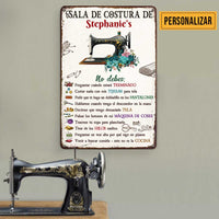 Personalized Sewing Room Rules Spanish Costura Metal Sign JR111 81O47 thumb 1