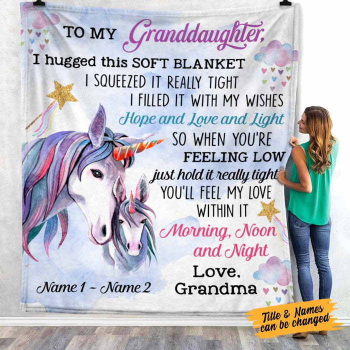 Personalized Granddaughter Unicorn Blanket DB304 81O58 1