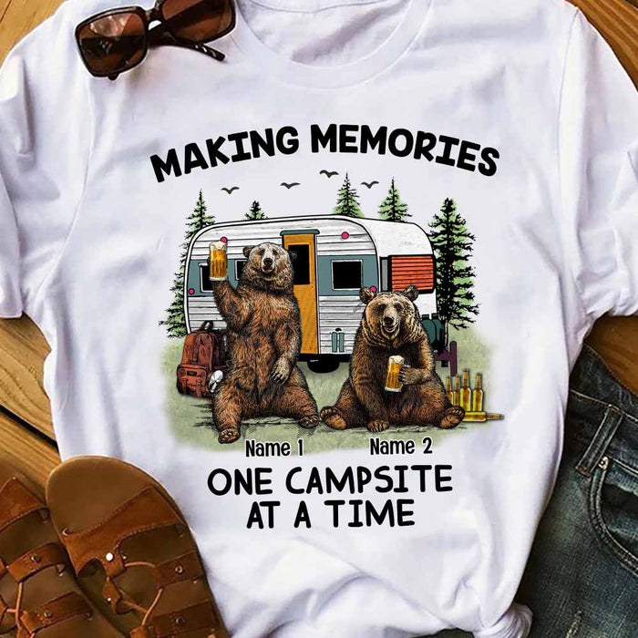 Personalized Couple Bear Husband Wife Camping T Shirt JR112 81O58 1