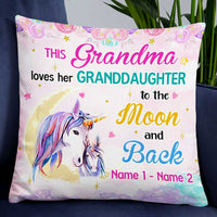 Personalized Unicorn Mom Grandma Daughter Granddaughter Pillow JR111 24O47 thumb 1