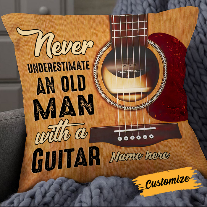 Personalized Old Man Guitar Pillow JR116 24O24 1