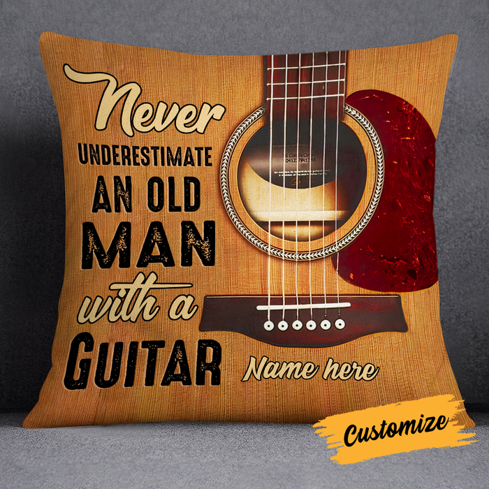 Personalized Old Man Guitar Pillow JR116 24O24 1