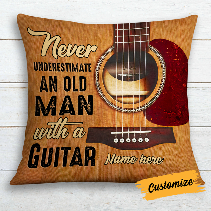 Personalized Old Man Guitar Pillow JR116 24O24 1