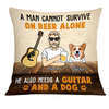 Personalized Guitar Man Dog Beer Pillow JR113 85O24 1