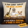 Personalized Guitar Man Dog Beer Pillow JR113 85O24 1