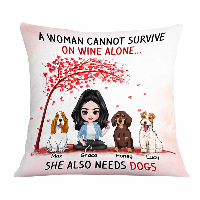 Personalized Dog Mom Wine Coffee Beer Pillow JR114 85O47 1