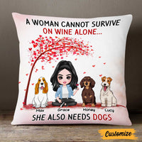 Personalized Dog Mom Wine Coffee Beer Pillow JR114 85O47 thumb 1