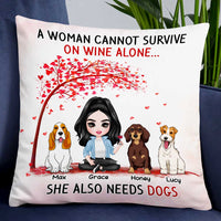 Personalized Dog Mom Wine Coffee Beer Pillow JR114 85O47 thumb 1