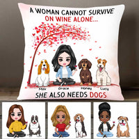 Personalized Dog Mom Wine Coffee Beer Pillow JR114 85O47 thumb 1