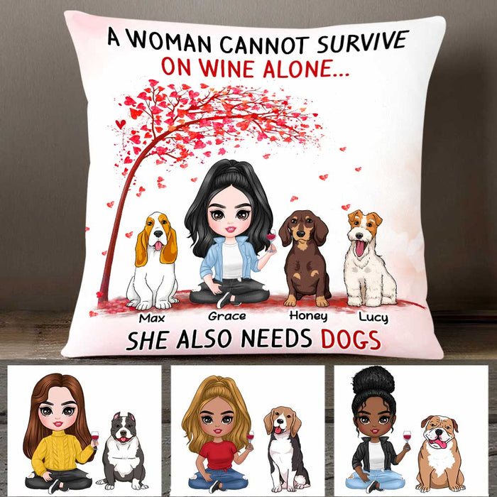 Personalized Dog Mom Wine Coffee Beer Pillow JR114 85O47 1