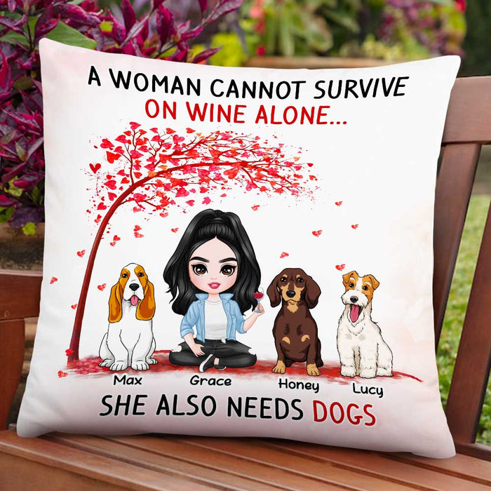 Personalized Dog Mom Wine Coffee Beer Pillow JR114 85O47 1