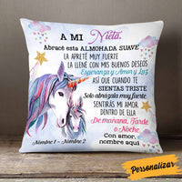 Personalized Mom Grandma Daughter Granddaughter Son Grandson Spanish Mamá Abuela Unicorn Pillow JR114 81O58 thumb 1