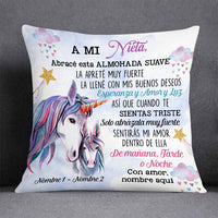 Personalized Mom Grandma Daughter Granddaughter Son Grandson Spanish Mamá Abuela Unicorn Pillow JR114 81O58 thumb 1