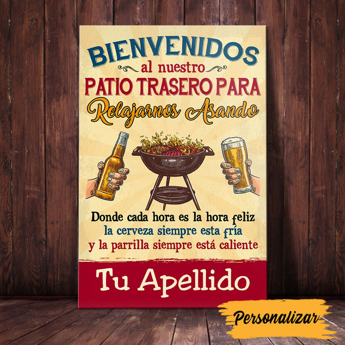 Personalized Family Backyard Chillin & Grillin Spanish Patio Poster DB316 95O53 1